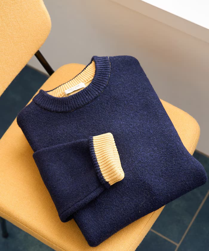 裡配色針織套頭衫【限定展開】