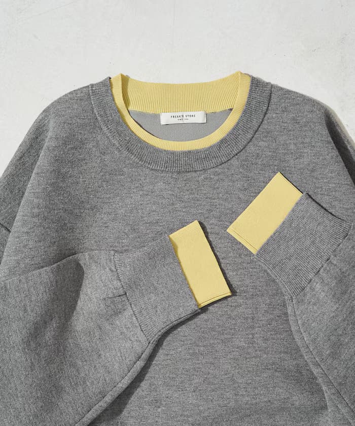 接結配色針織套頭衫【限定展開】