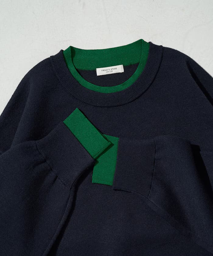 接結配色針織套頭衫【限定展開】