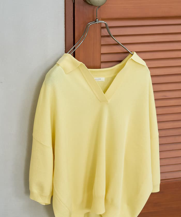 半袖ポロ襟スキッパーサマー針織衫【限定展開】