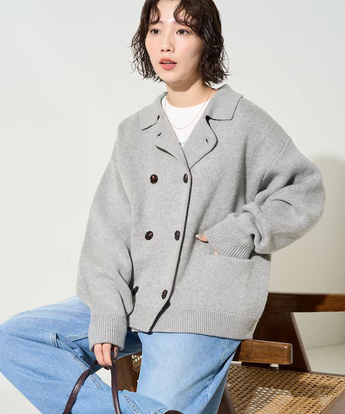針織雙釦外套【限定展開】