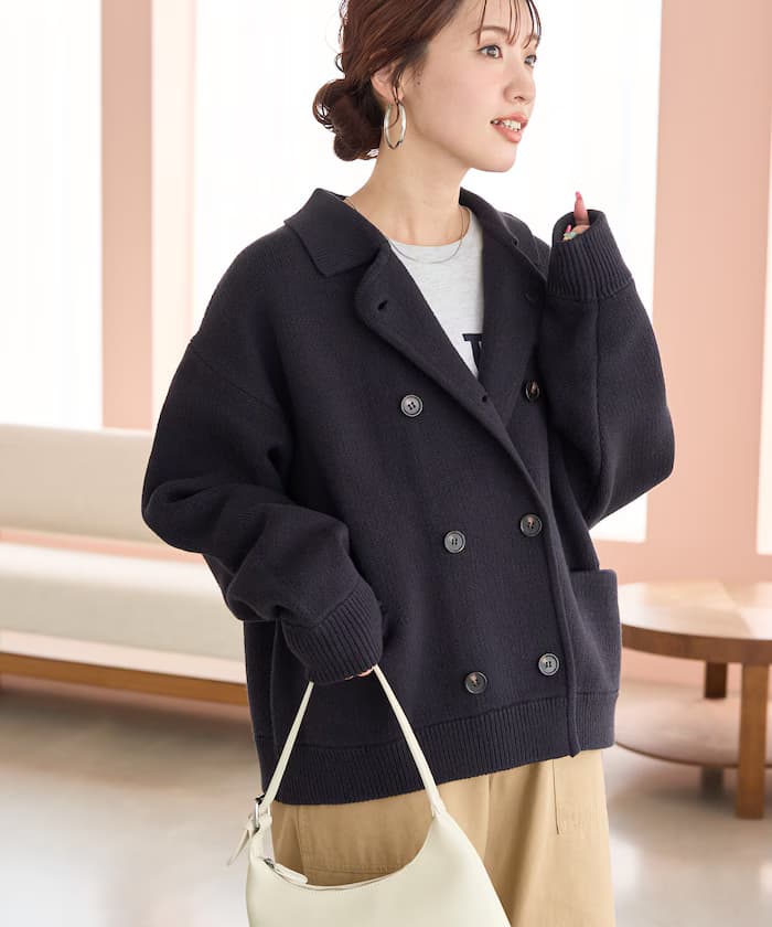針織雙釦外套【限定展開】