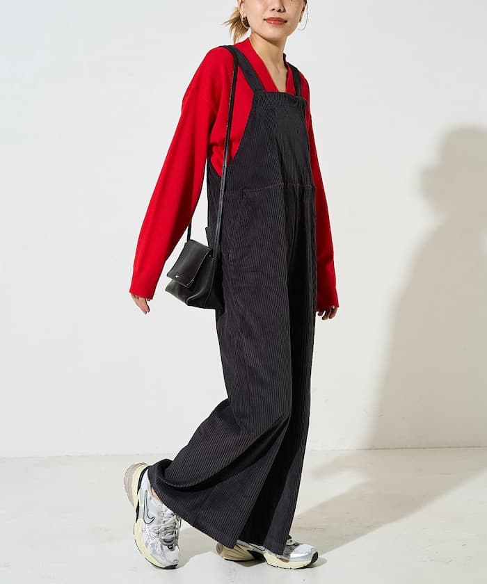 燈芯絨吊帶褲【限定展開】