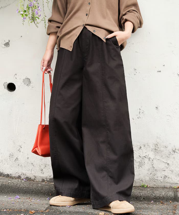 鬆緊 ボリューム バックツイル 褲子【限定展開】