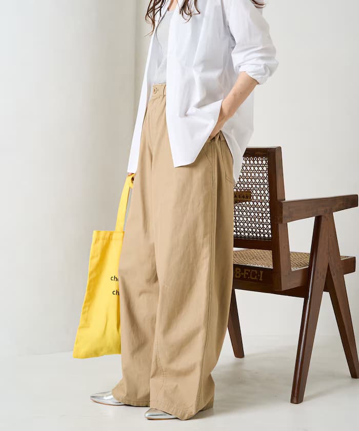 鬆緊 ボリューム バックツイル 褲子【限定展開】