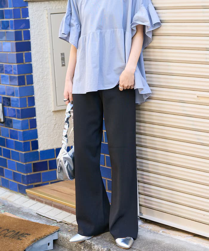 夏季針織鬆緩寬版褲子【限定展開】