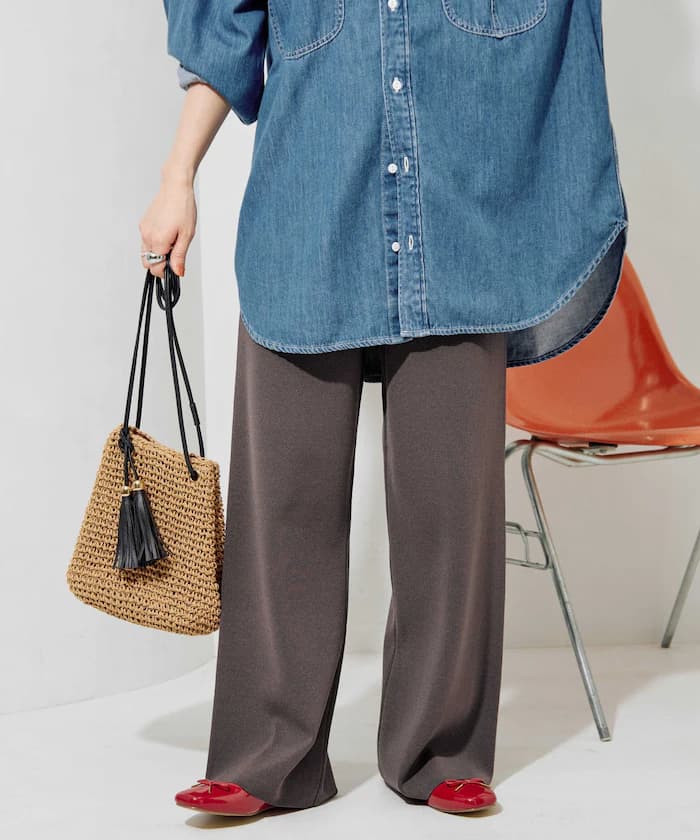 夏季針織鬆緩寬版褲子【限定展開】