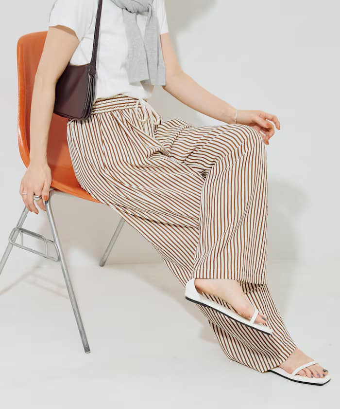 ポコポコ條紋鬆緩褲【限定展開】