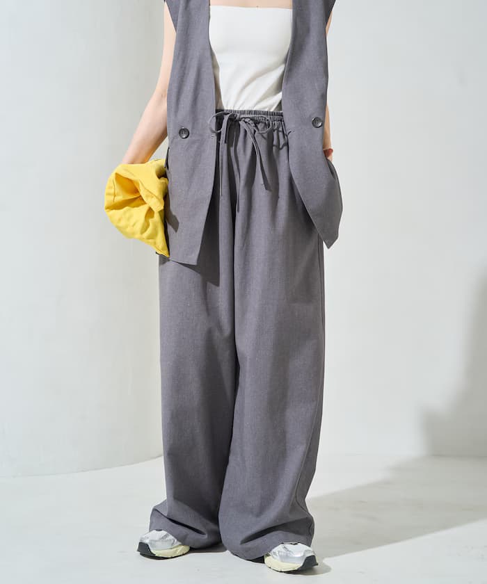 <セットアップ対応>サマー 亞麻 ブレンド 鬆緊 褲子【限定展開】