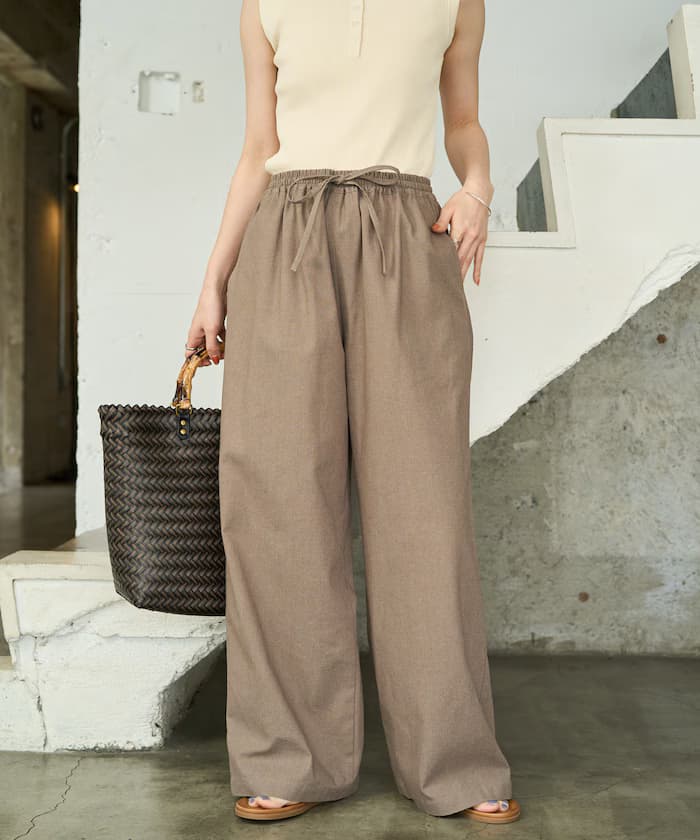 <セットアップ対応>サマー 亞麻 ブレンド 鬆緊 褲子【限定展開】