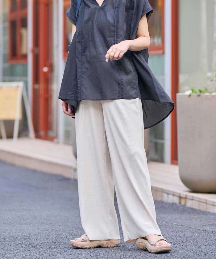 自剪寬版鬆緊褲子【限定展開】