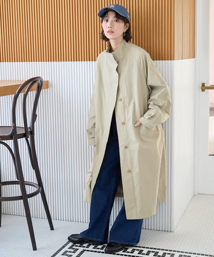 立領長版大衣【限定展開】