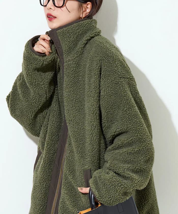 立領可雙面穿羊羔毛夾克【限定展開】