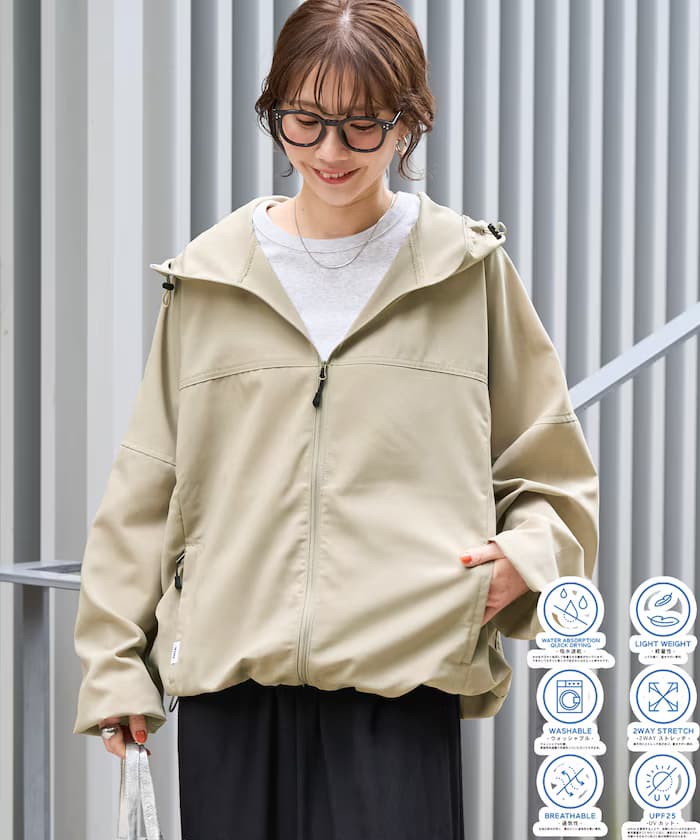 AiRide拉鏈連帽衫(撥水・UVカット・接觸冷感・吸水速乾・彈性)【限定展開】