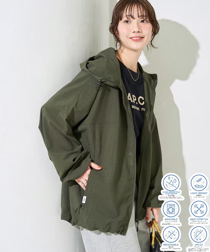 AiRide拉鏈連帽衫(撥水・UVカット・接觸冷感・吸水速乾・彈性)【限定展開】