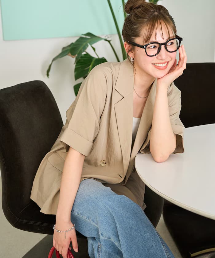 尼龍 ワッシャー 半袖 雙排釦外套【限定展開】