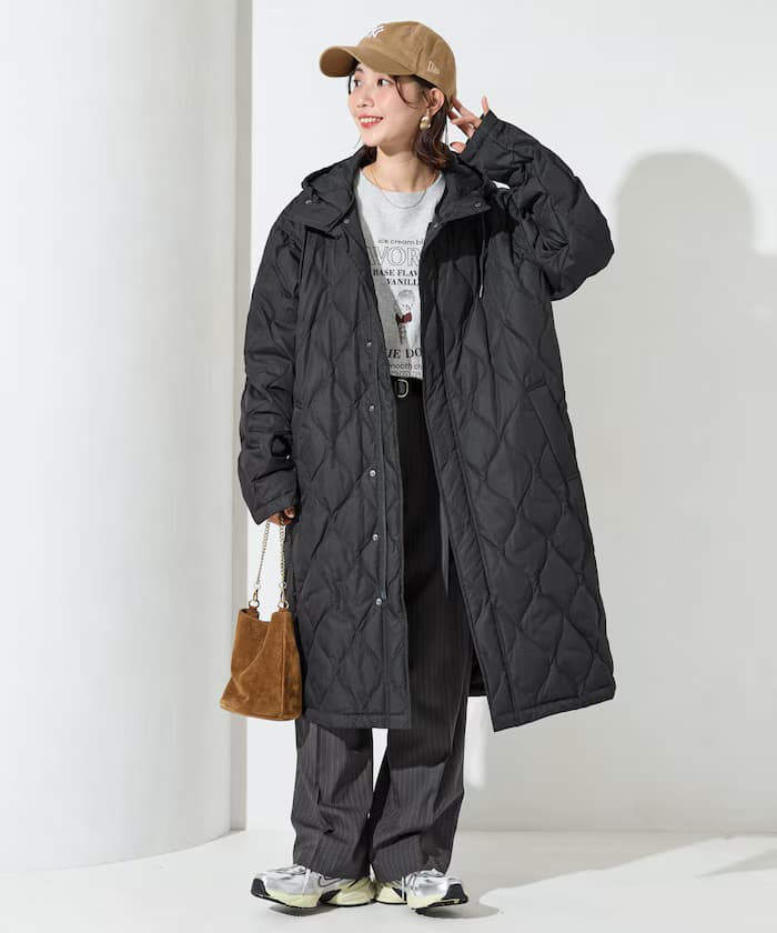 TAION × FREAK'S STORE 別注菱格連帽長版羽絨外套【限定展開】