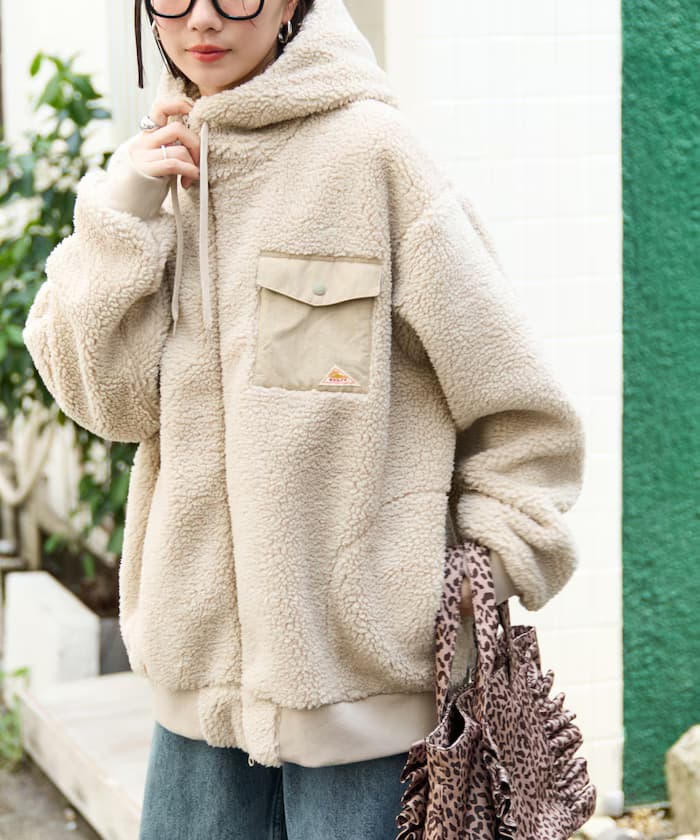 KELTY × FREAK'S STORE 別注羊毛絨連帽中長大衣【限定展開】