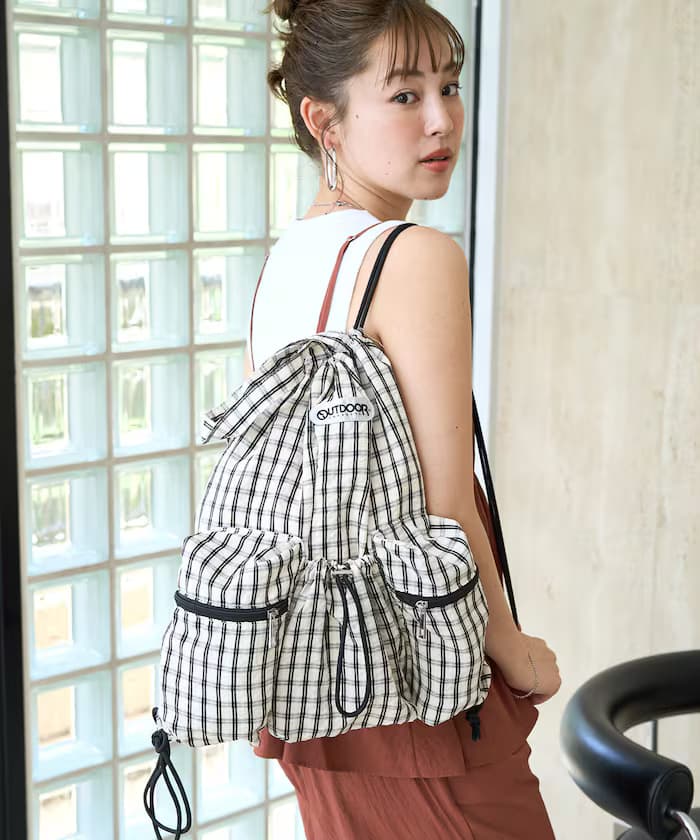 別注 格紋 口袋 ナップサック【限定展開】