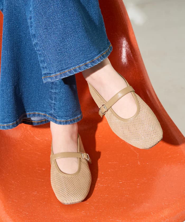 網眼芭蕾舞鞋[36～38尺寸展開]【限定展開】