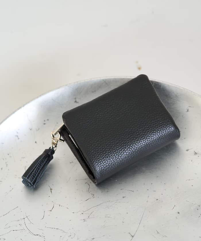 牛皮革流蘇掛飾迷你錢包【限定展開】