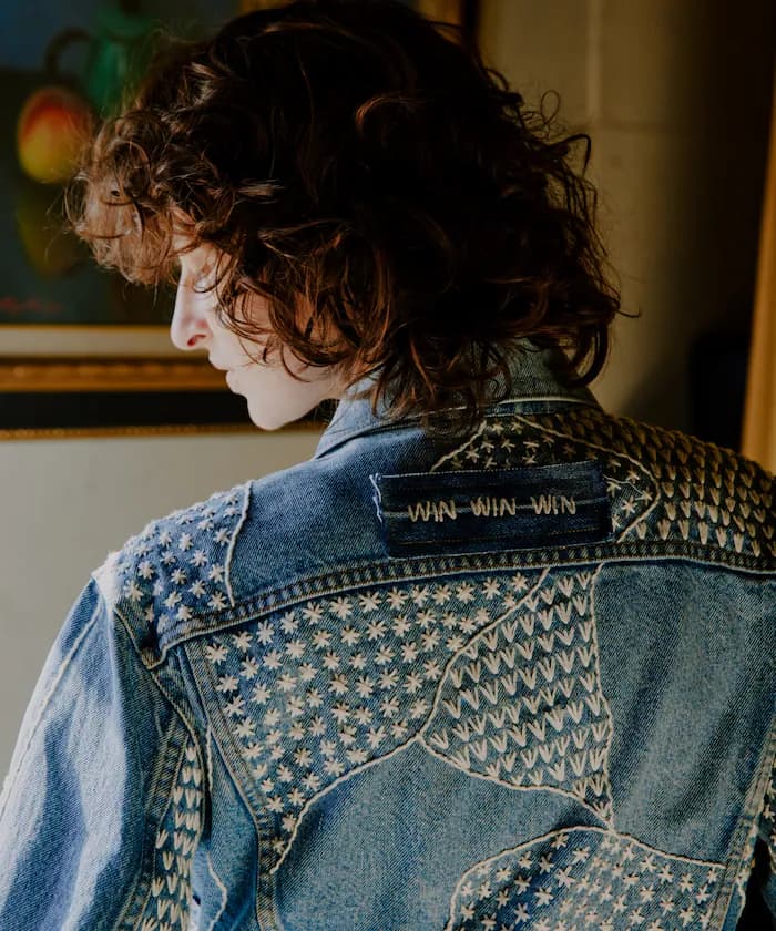 Vintage手工縫線改造丹寧外套