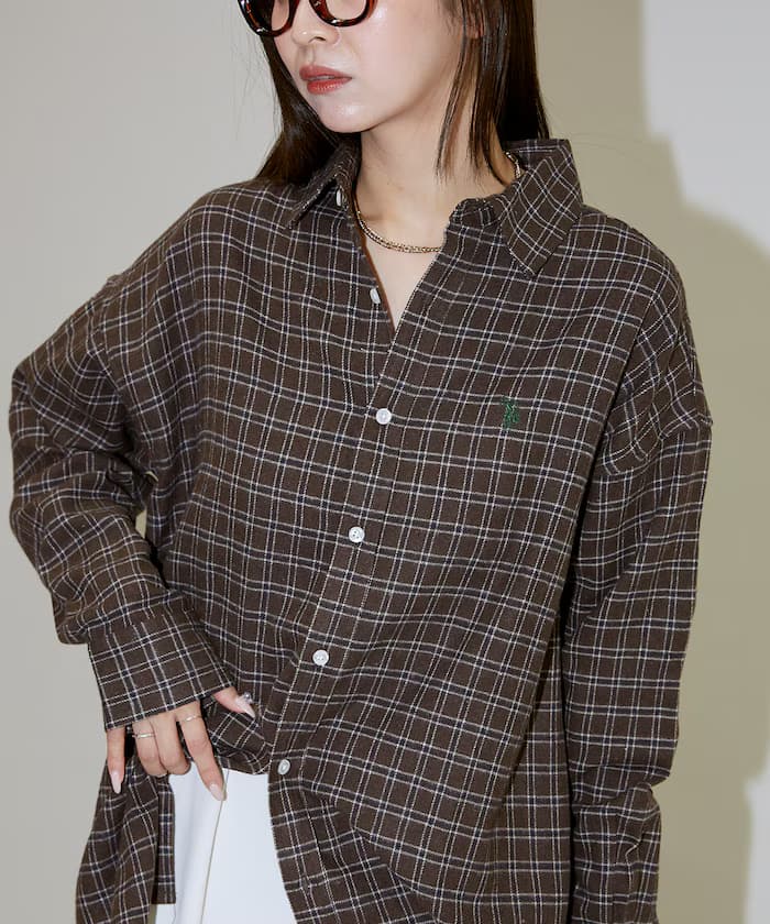 別注法蘭絨格紋襯衫