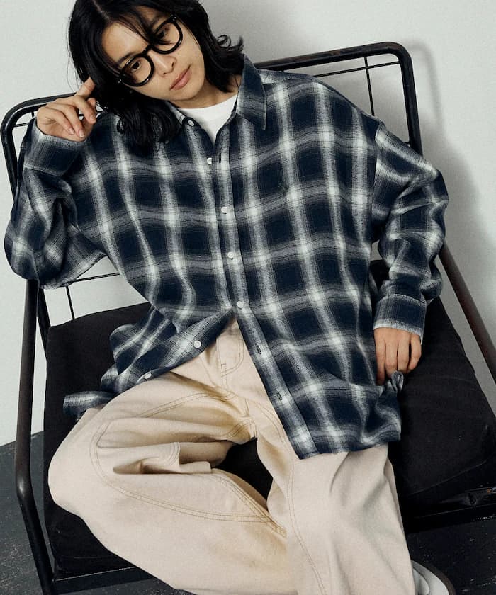 別注法蘭絨格紋襯衫