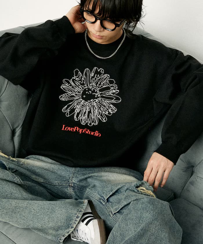 LOVE POP STUDIO FLOWER EMBROIDERY SWEAT【限定展開】