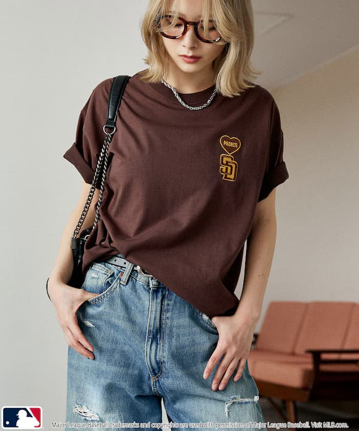 【機能素材】MLB 聯名限定 小標誌愛心 T恤【限定款】