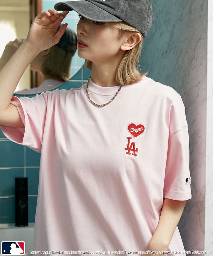 【機能素材】MLB 聯名限定 小標誌愛心 T恤【限定款】