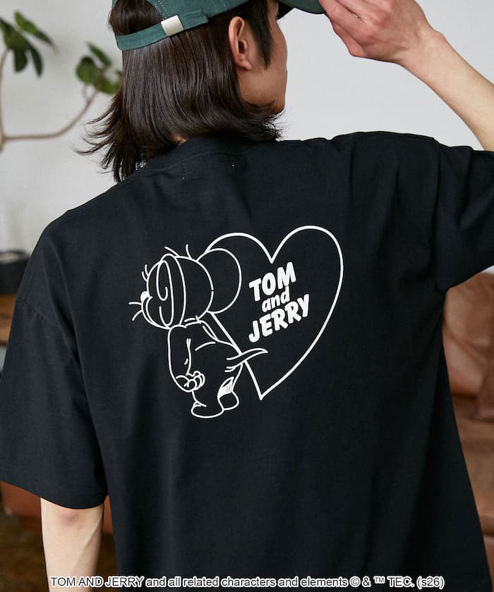 ＜機能性素材＞TOM AND JERRY/湯姆與傑利 愛心圖案T恤 限定展開