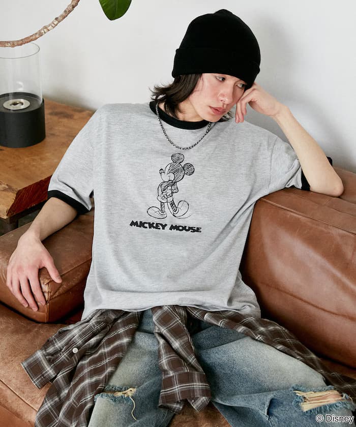 ＜機能性素材＞Mickey Mouse 米奇素描林格T恤 限定展開