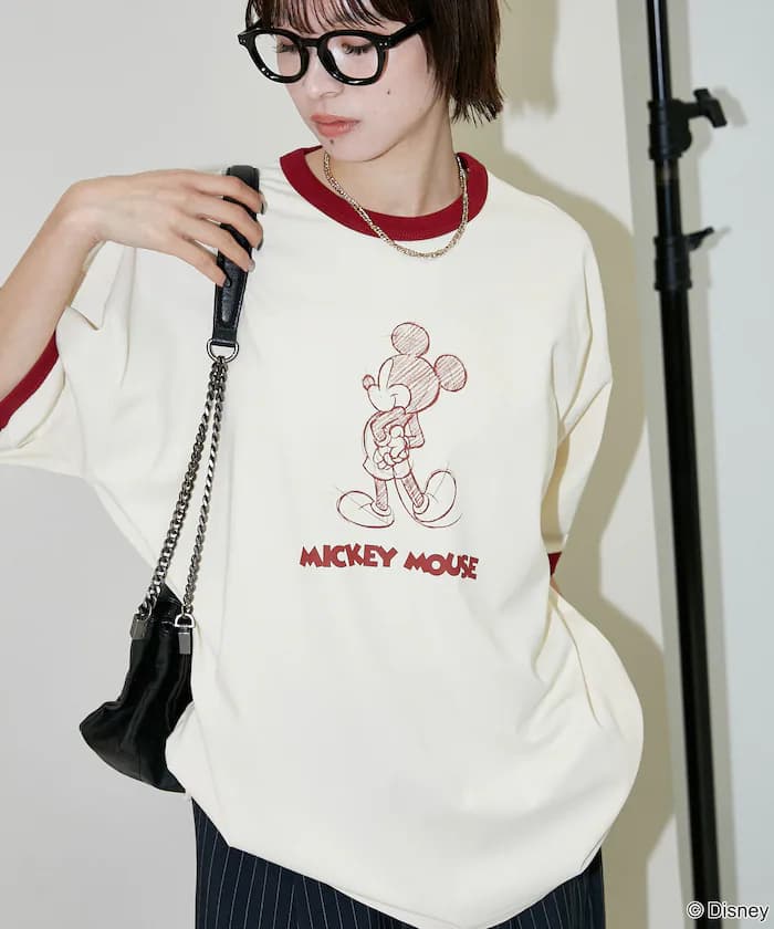 ＜機能性素材＞Mickey Mouse 米奇素描林格T恤 限定展開