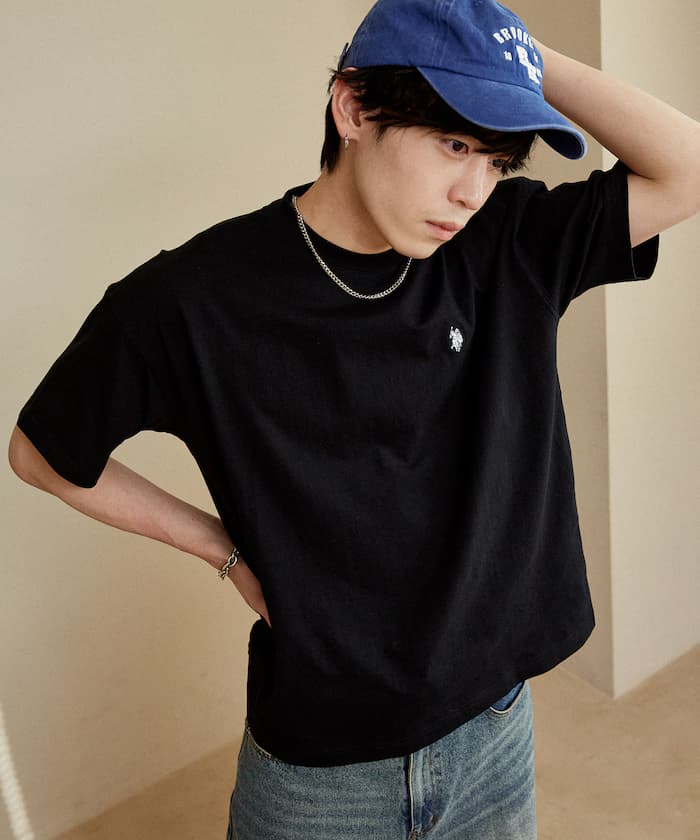 ＜接觸冷感・吸水速乾＞別注 刺繡小標誌 圓領 T恤 限定展開