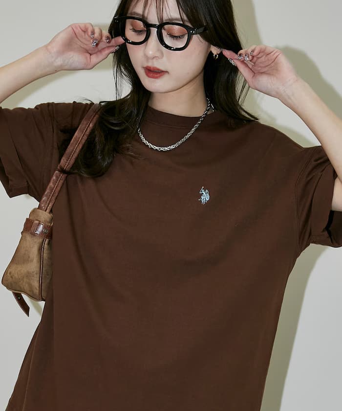 ＜接觸冷感・吸水速乾＞別注 刺繡小標誌 圓領 T恤 限定展開