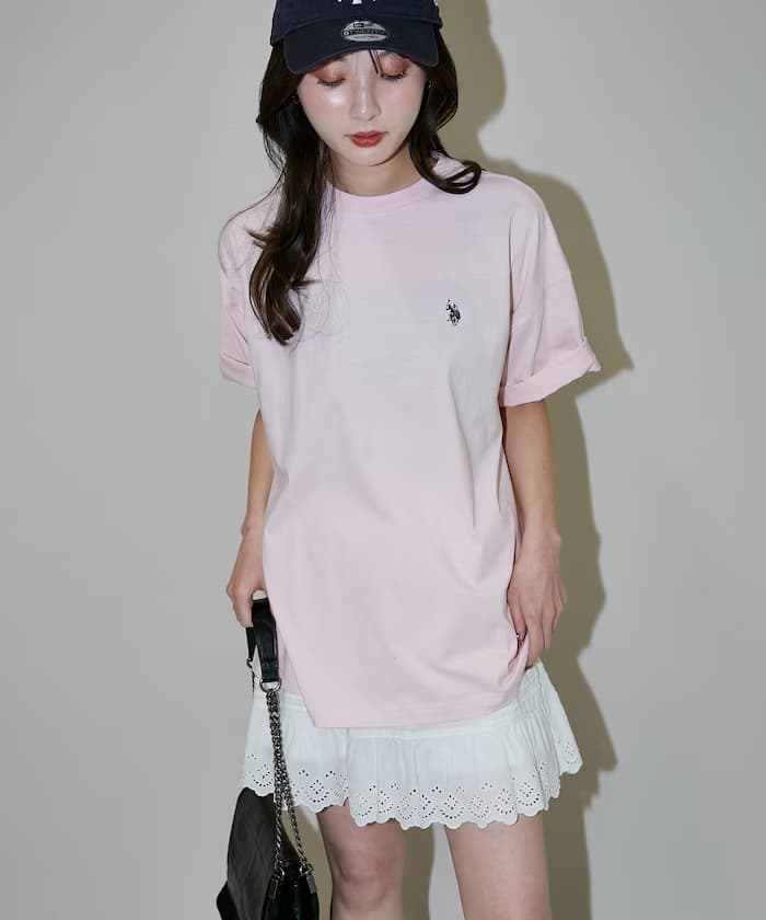 ＜接觸冷感・吸水速乾＞別注 刺繡小標誌 圓領 T恤 限定展開