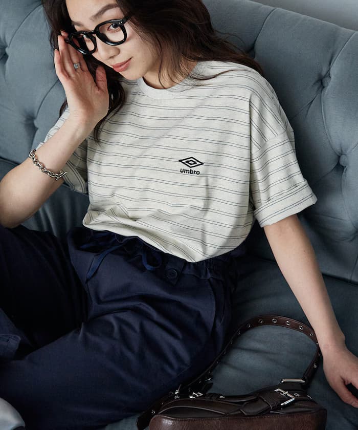 別注 單點LOGO橫條紋T恤 限定展開