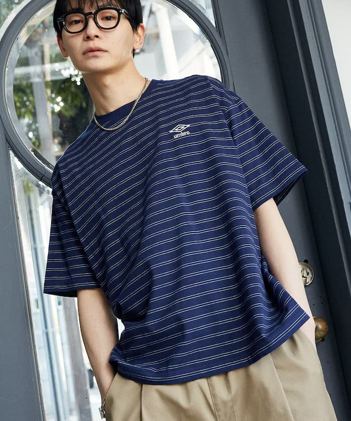 別注 單點LOGO橫條紋T恤 限定展開