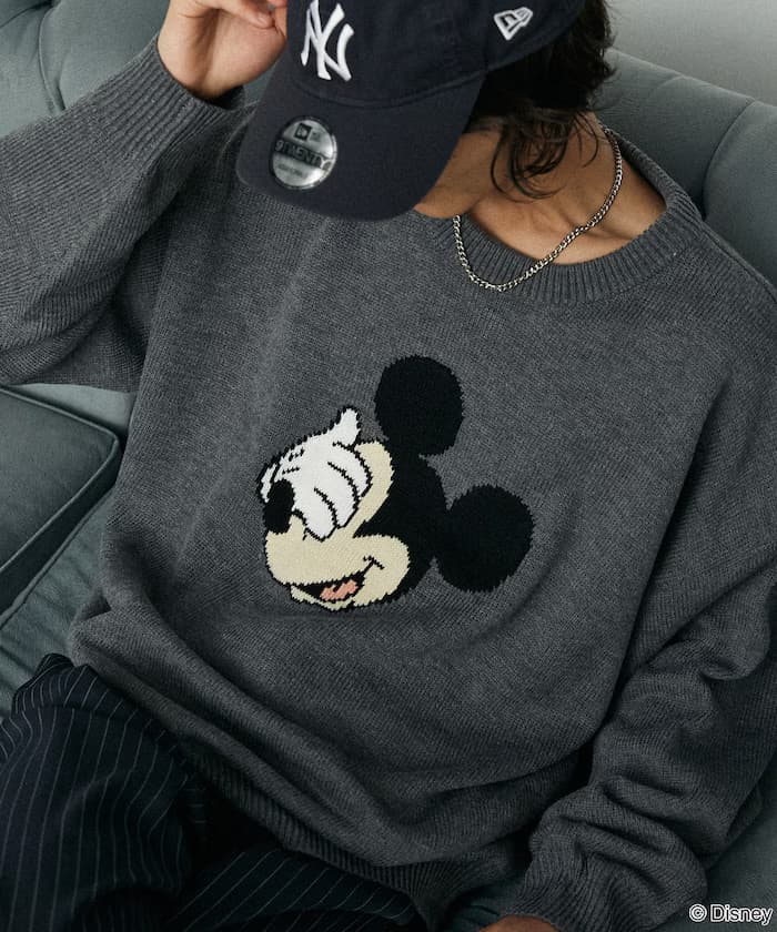 別注 MICKEY MOUCE FACE KNIT