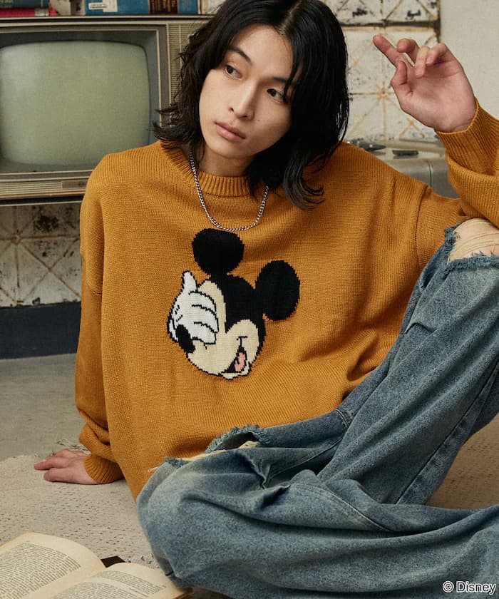 別注 MICKEY MOUCE FACE KNIT
