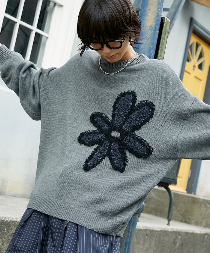布克雷花卉套頭衫針織衫【限定展開】