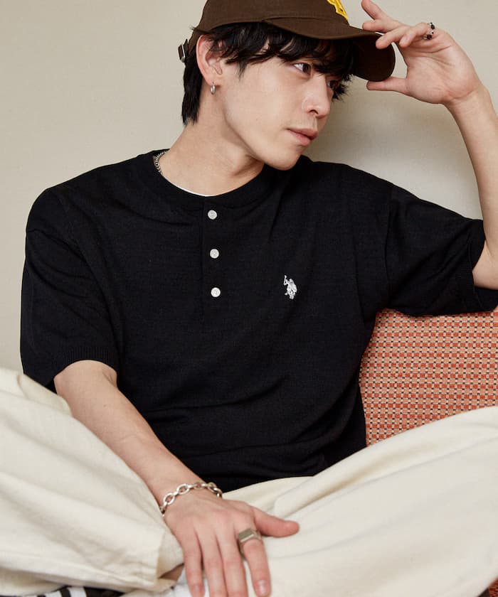 接觸冷感別注 亨利領夏季針織衫 限定展開