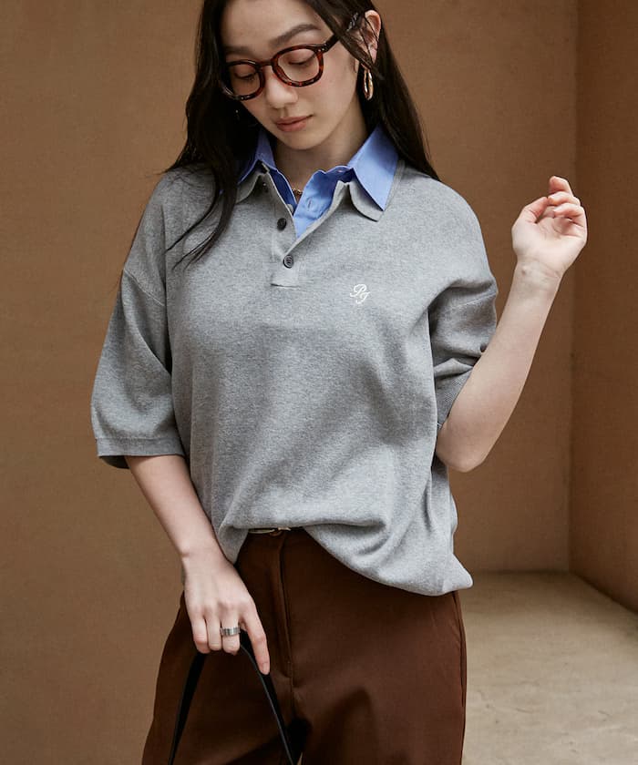 PEACH JOHN × PUBLUX 聯名限定 小標誌 襟付 針織Polo衫