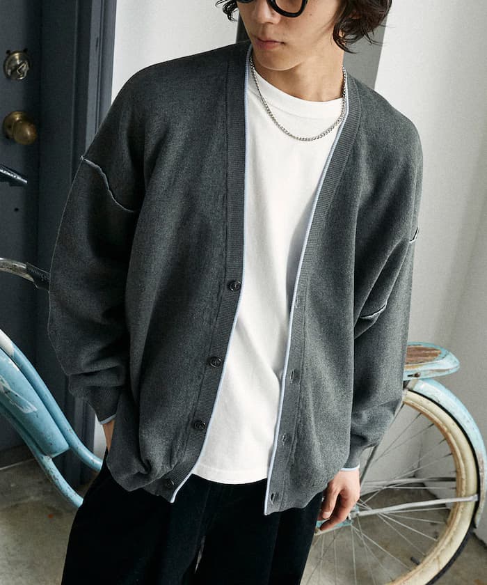 配色針織開衫【限定展開】