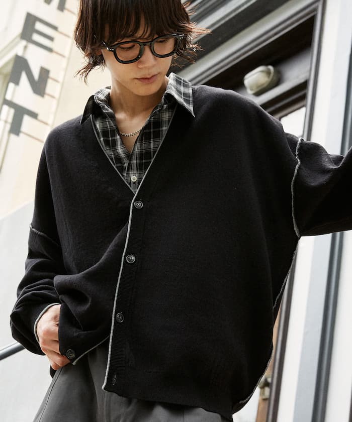 配色針織開衫【限定展開】