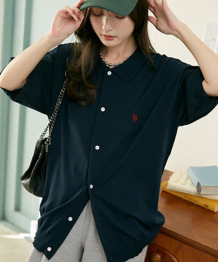 接觸冷感別注POLO夏季針織開衫 限定展開