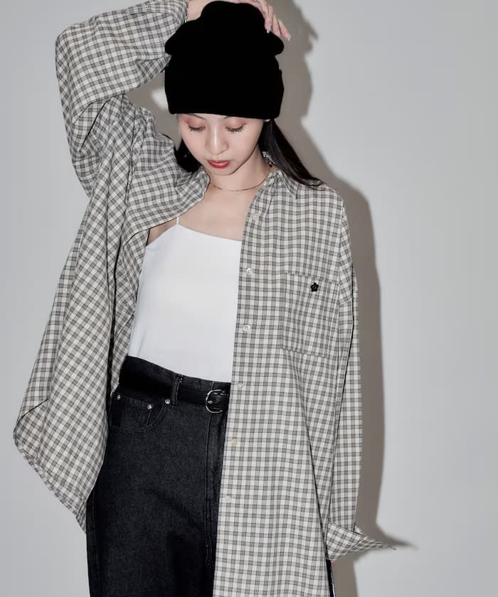 MARY QUANT×PUBLUX 限定款Logo刺繡寬版襯衫