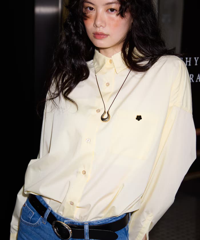 MARY QUANT×PUBLUX 限定款Logo刺繡寬版襯衫