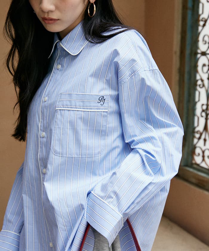 PEACH JOHN × PUBLUX 聯名限定 小標誌刺繡 配色滾邊 襯衫【4月10日10時發售】